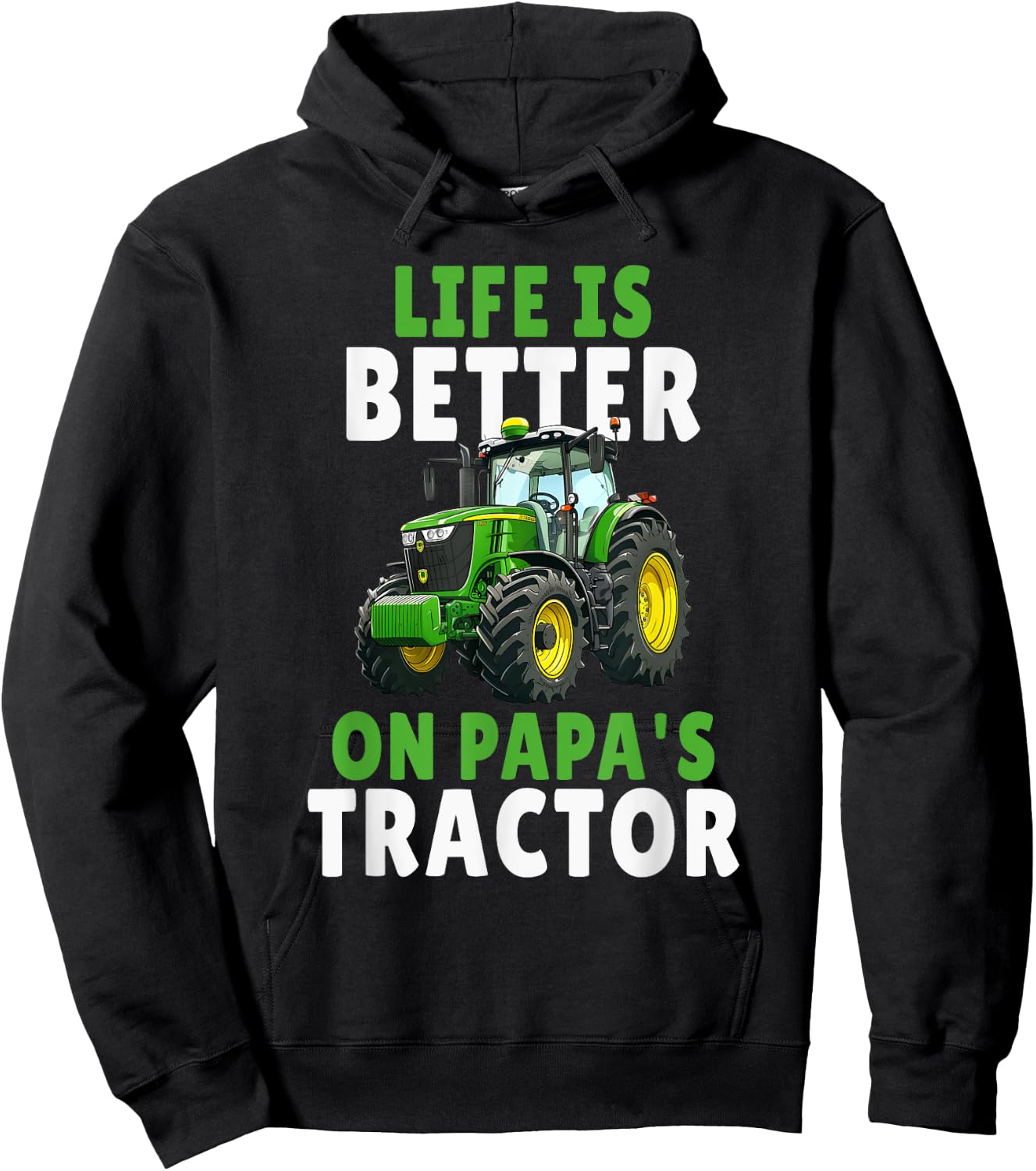 Life is better on Papas Tractor Farming Son And Dad Hoodie - Hoodie | Black
