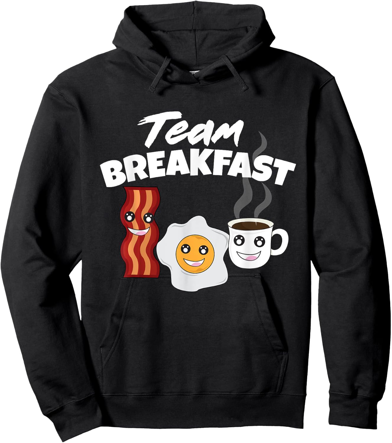 Funny Team Breakfast Coffee Eggs Bacon Morning Meal Lover Hoodie - Hoodie | Black