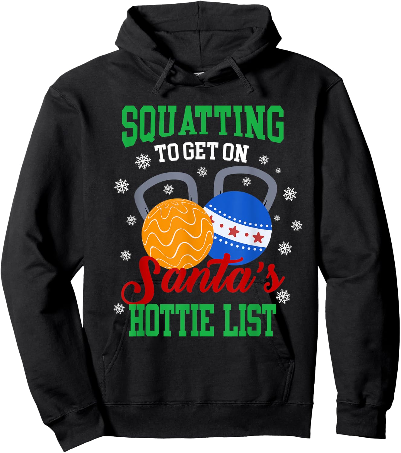 Squatting To Get On Santa'sHottie List - Bodybuilding Hoodie - Hoodie | Black