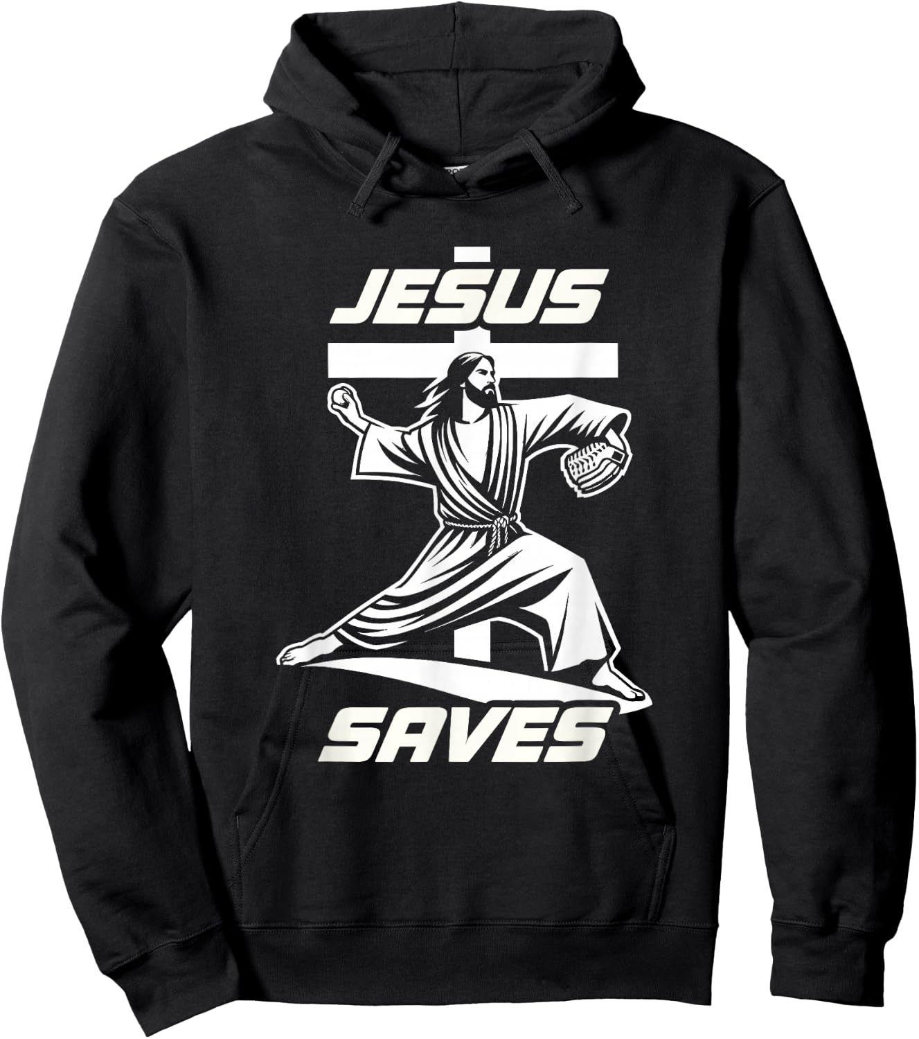 Baseball Christian Pitcher Christ Jesus Saves Baseball Lover Hoodie - Hoodie | Black