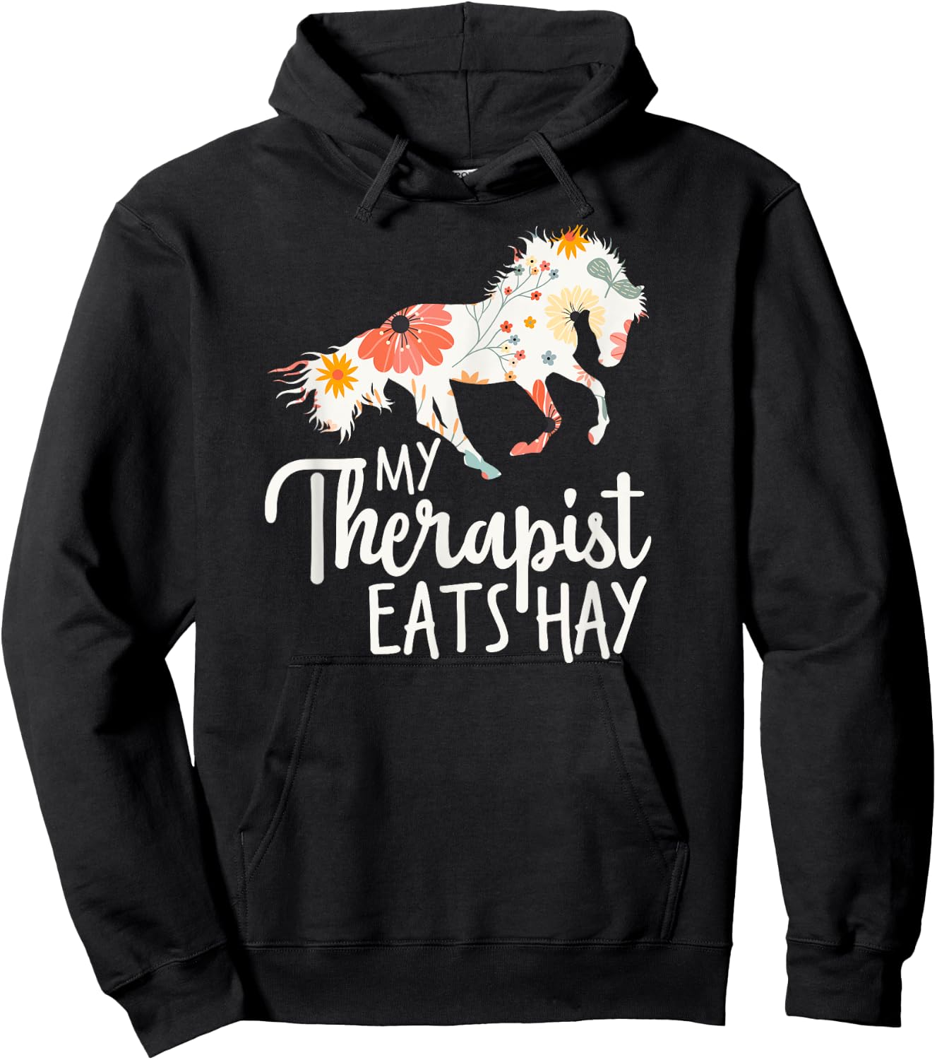 My Therapist Eats Hay Hoodie - Hoodie | Black