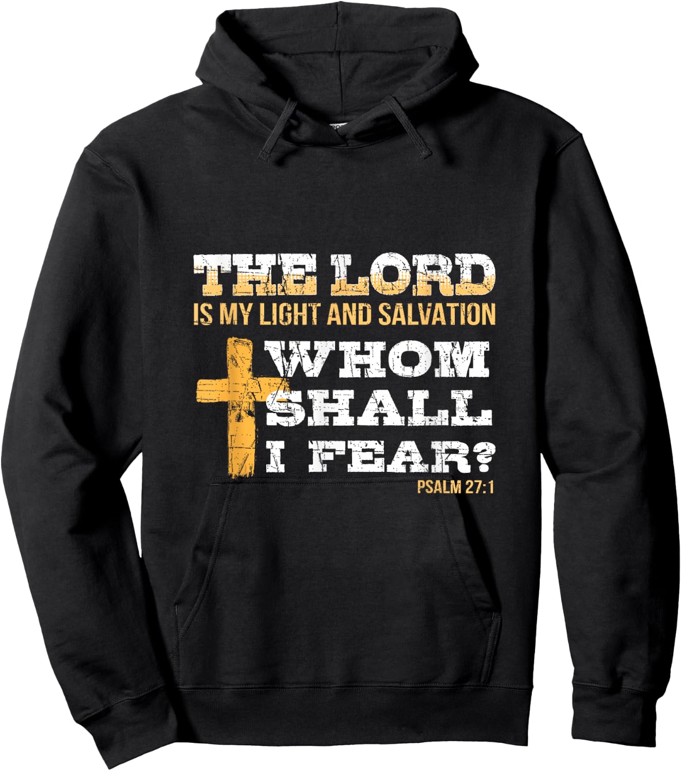 Bible Psalm 27:1 Religious Items Patriotic Christian Cross Hoodie - Hoodie | Black