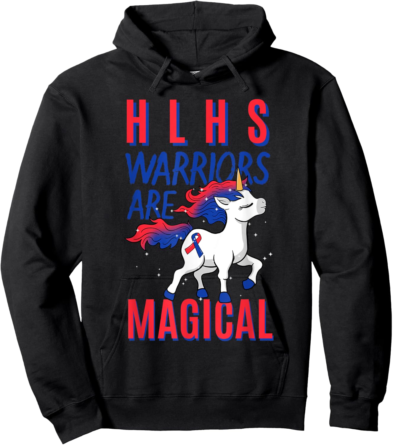 HLHS Warrior Hypoplastic Left Heart Syndrome Unicorn Lover Hoodie - Hoodie | Black