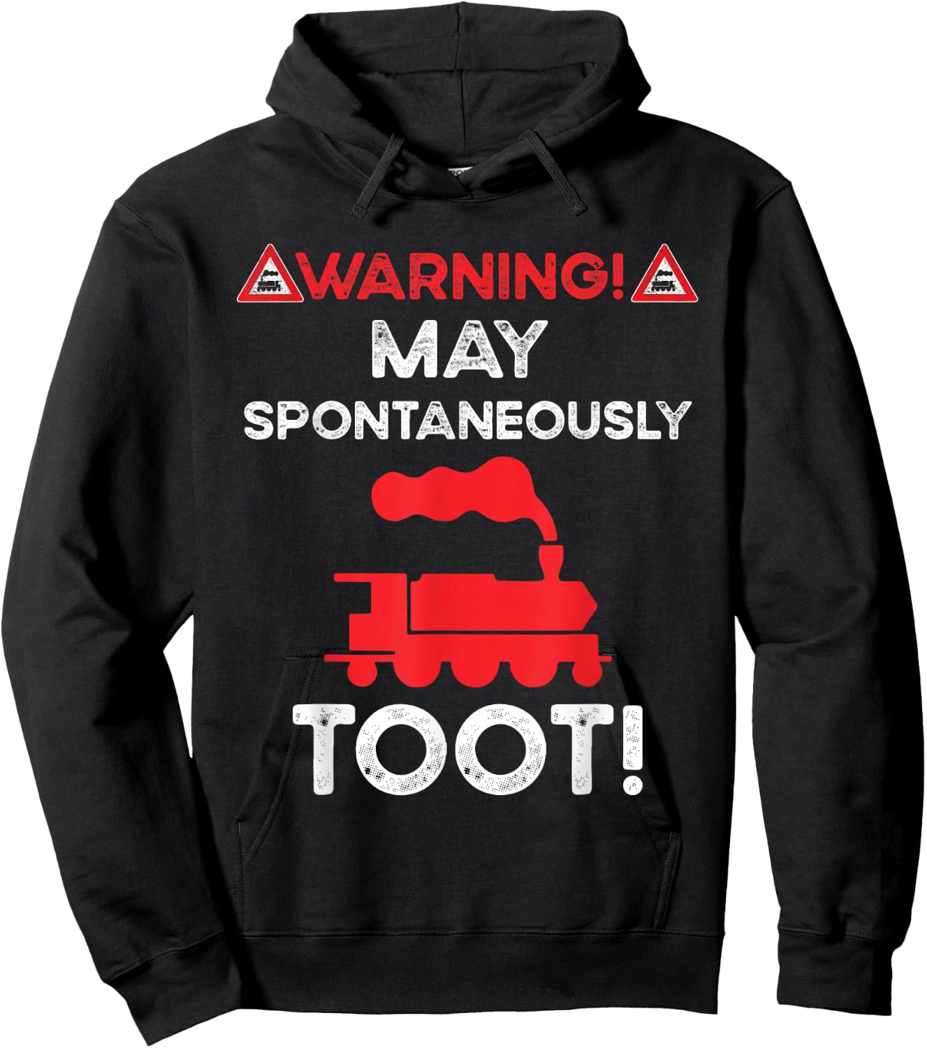 Warning May Spontaneously Talk Trains Sorry I Tooted Train Hoodie - Hoodie | Black