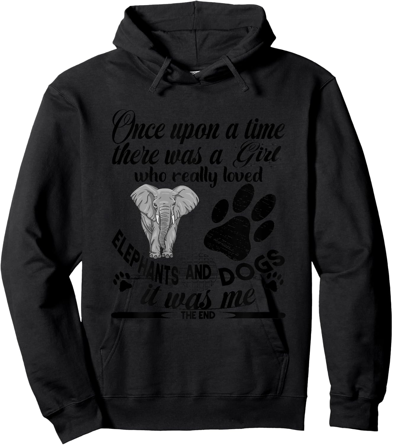 Once Upon A Time There Was A Girl Who Loved Elephant & Dog Hoodie - Hoodie | Black