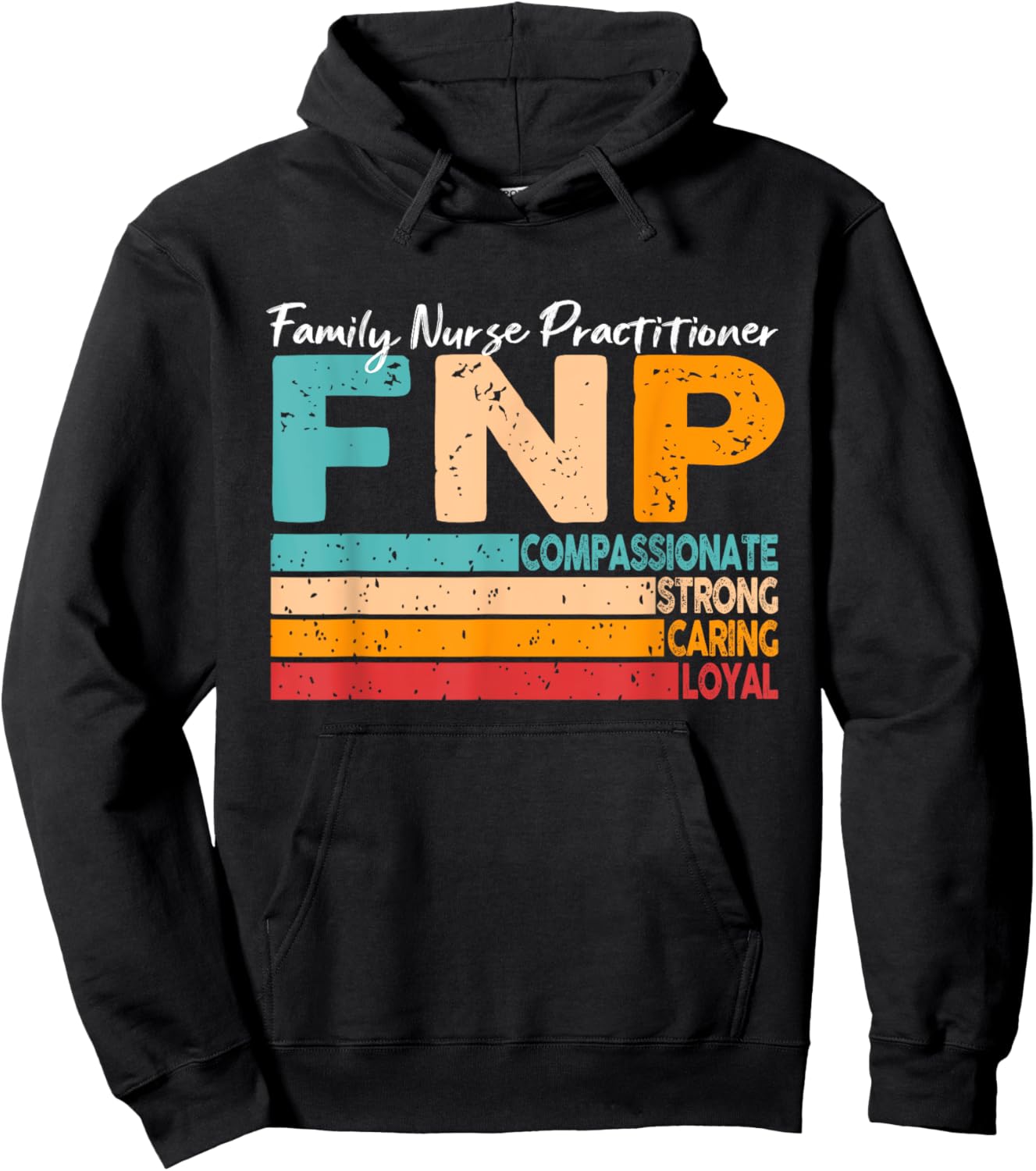 Family Nurse Practitioner Retro FNP Nurse Life Retro Hoodie - Hoodie | Black