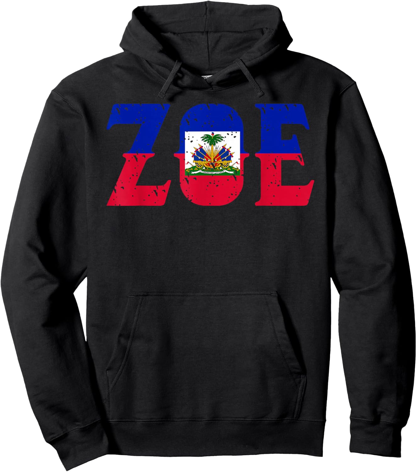 Zoe | Cute Haiti Honored Flag Day Gift Hoodie - Hoodie | Black