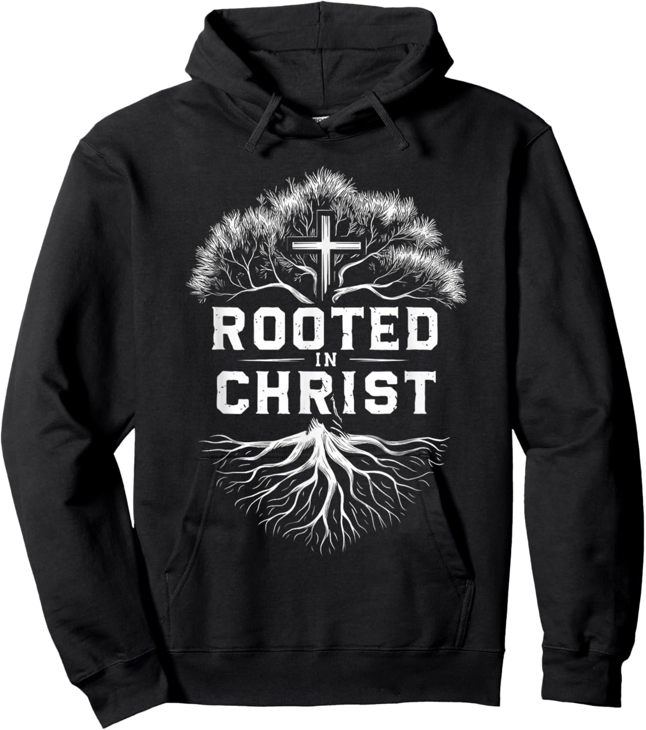 Rooted in Christ Religious Faith Jesus Hoodie - Hoodie | Black