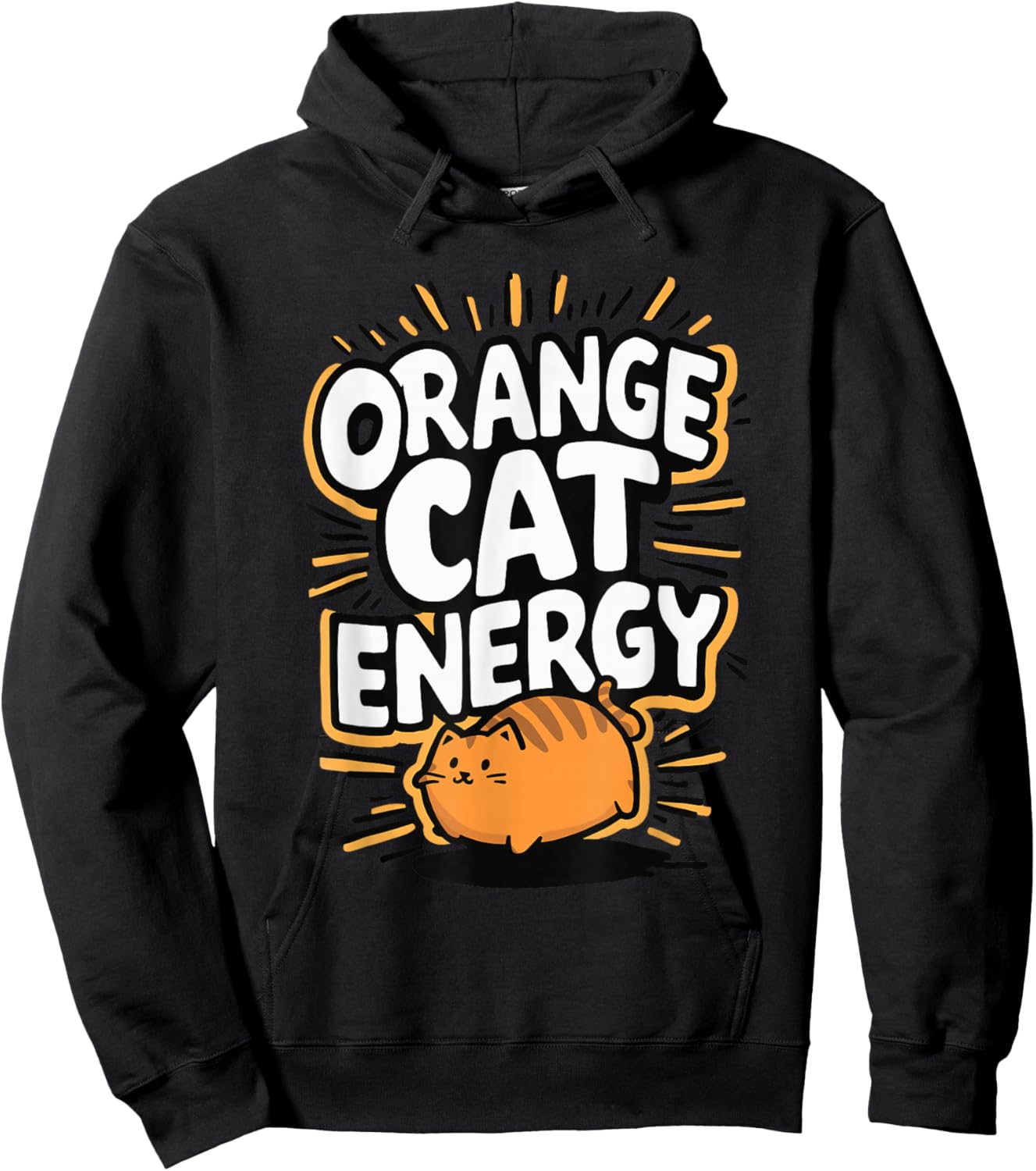 Orange Cat Energy Hoodie - Hoodie | Black