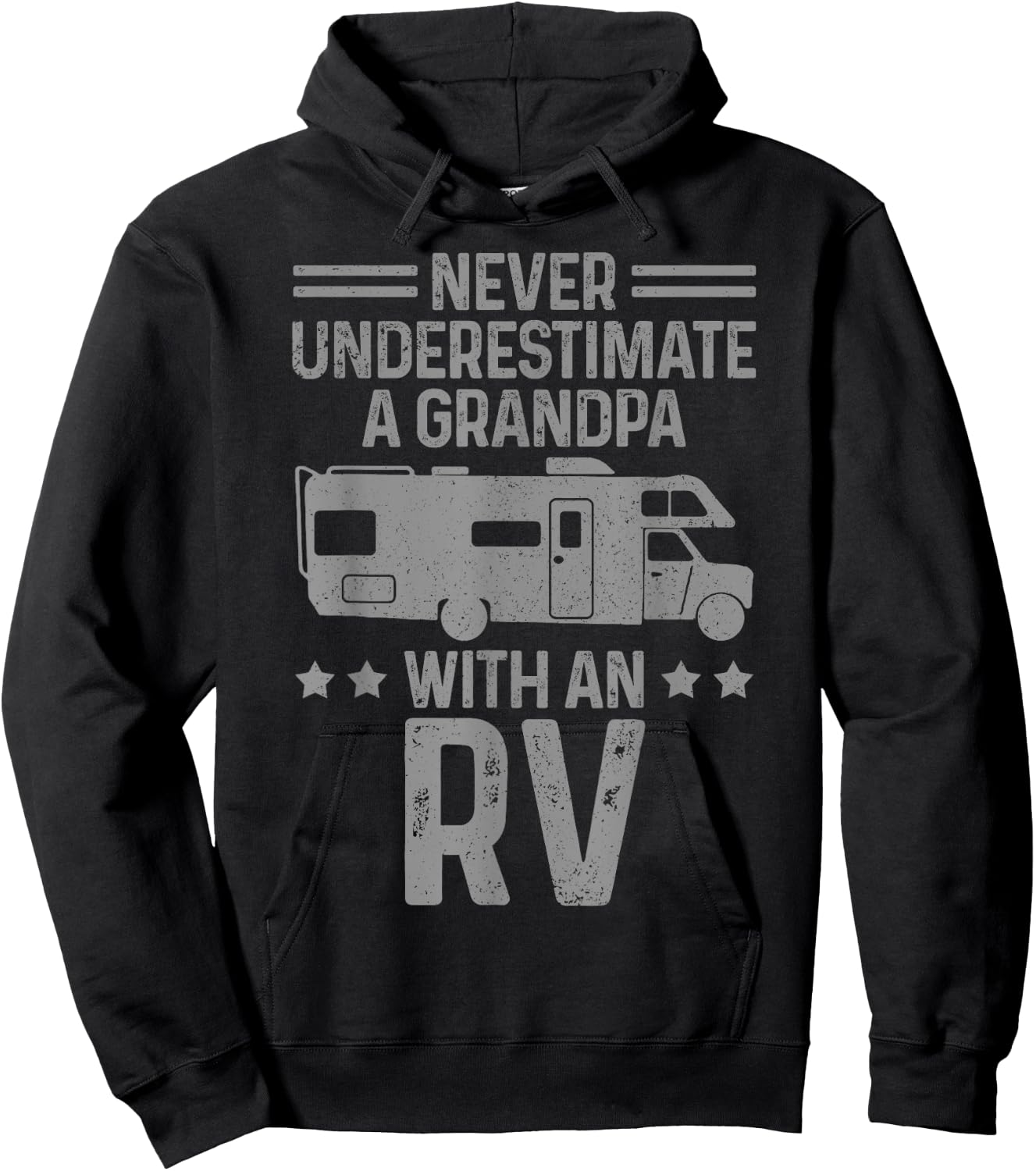 RV Motorhome Camper Never Underestimate A Grandpa Funny Gift Hoodie - Hoodie | Black
