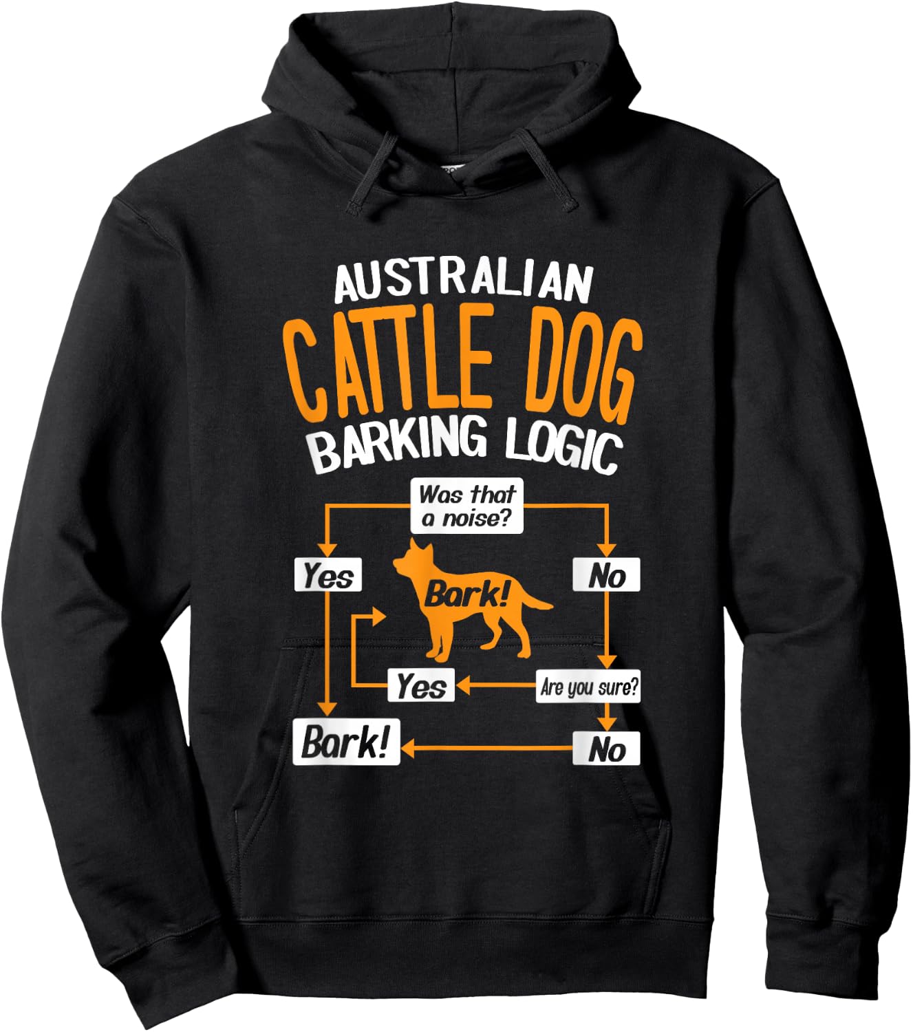 Australian Cattle Dog Barking Logic Funny Dog Lover Hoodie - Hoodie | Black