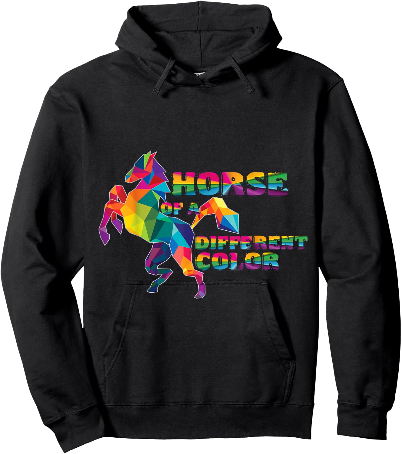 Horse of a different color, Rainbow Horse Hoodie - Hoodie | Black