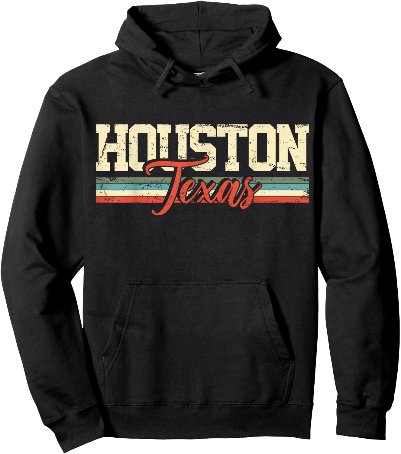 Houston Texas Vintage Gift Hoodie - Hoodie | Black