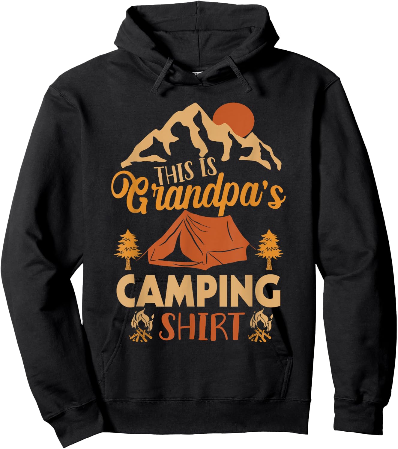This Is Grandpa's Camping Shirt Funny Camping Hiking Hoodie - Hoodie | Black
