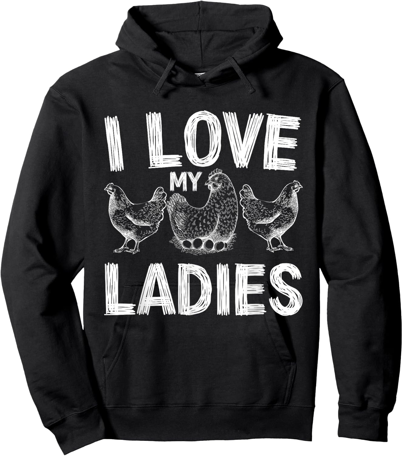 farmers life Funny Farming chickens I love my ladies chicken Hoodie - Hoodie | Black