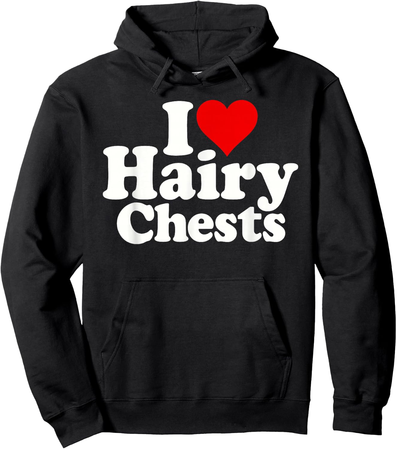 I Love Heart Hairy Chests Hoodie - Hoodie | Black