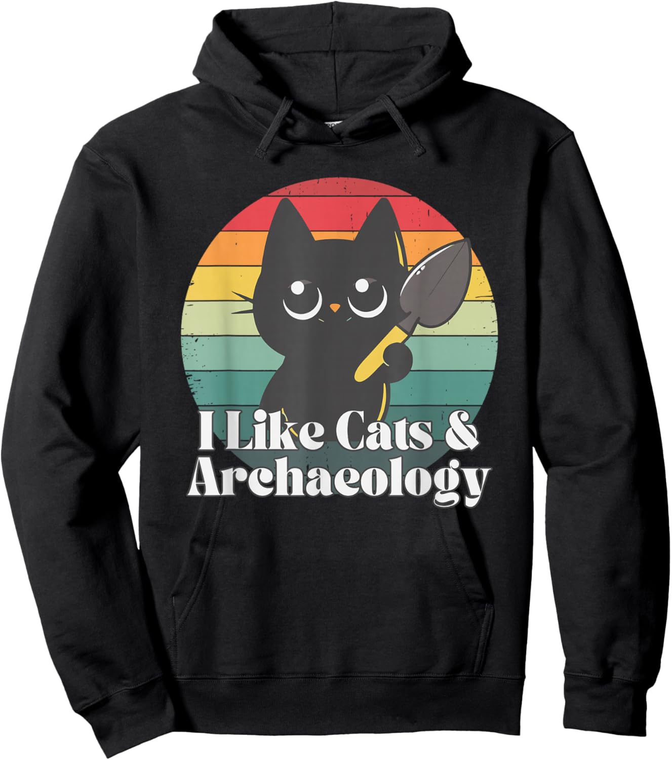 I Like Cat And Archaeology - Cat - Funny Archaeology Hoodie - Hoodie | Black