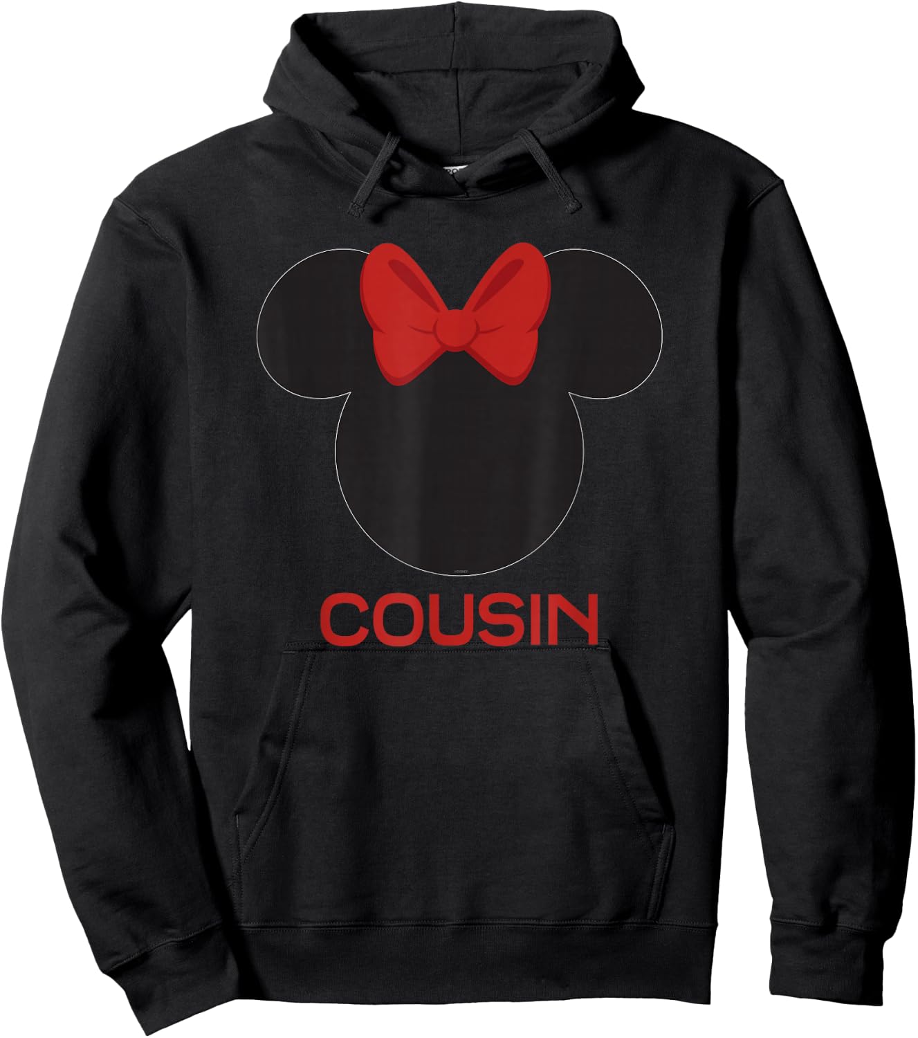 Disney Minnie Mouse Red Bow Icon Cousin Family Hoodie - Hoodie | Black