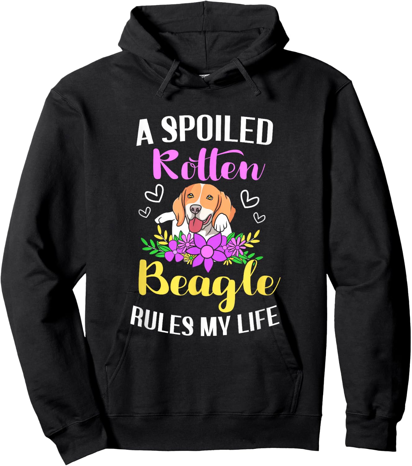 Funny Beagle Mom Spoiled Rotten Dog Women Kids Hoodie - Hoodie | Black