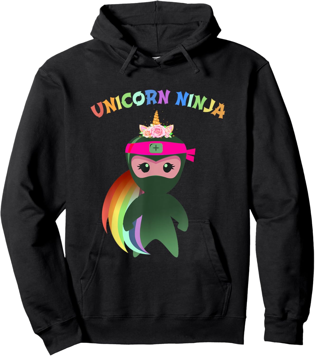 Purple UNICORN NINJA Disguise Birthday Girls Kids & Teachers Hoodie - Hoodie | Black