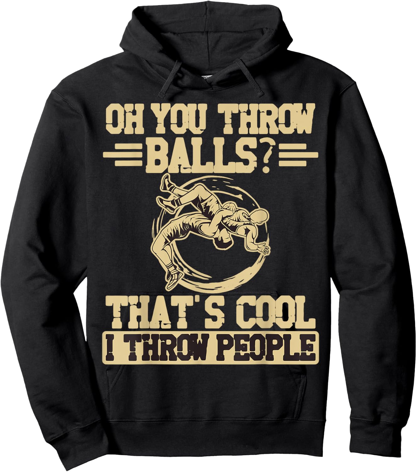 Oh du werfst Balls das ist cool ich werfe Menschen Ringer Hoodie - Hoodie | Black