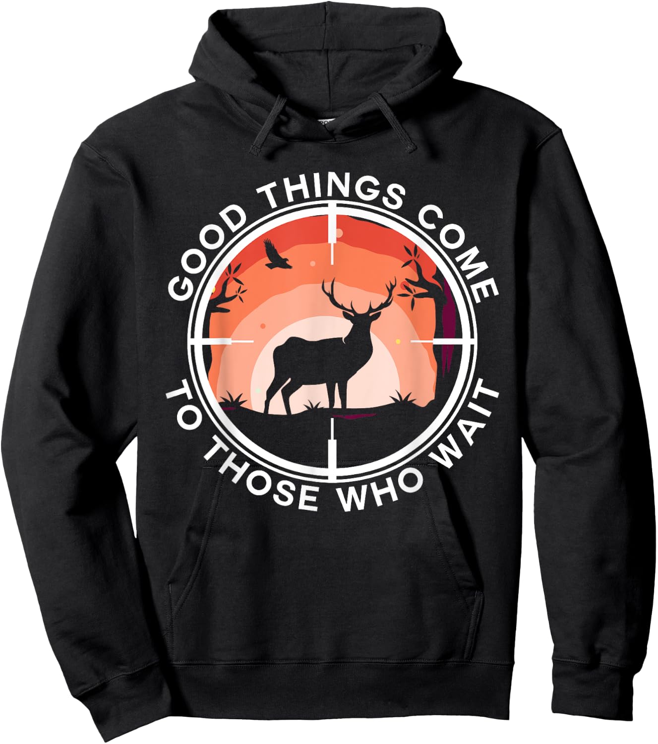 Large Buck Funny Deer Hunting Hoodie - Hoodie | Black