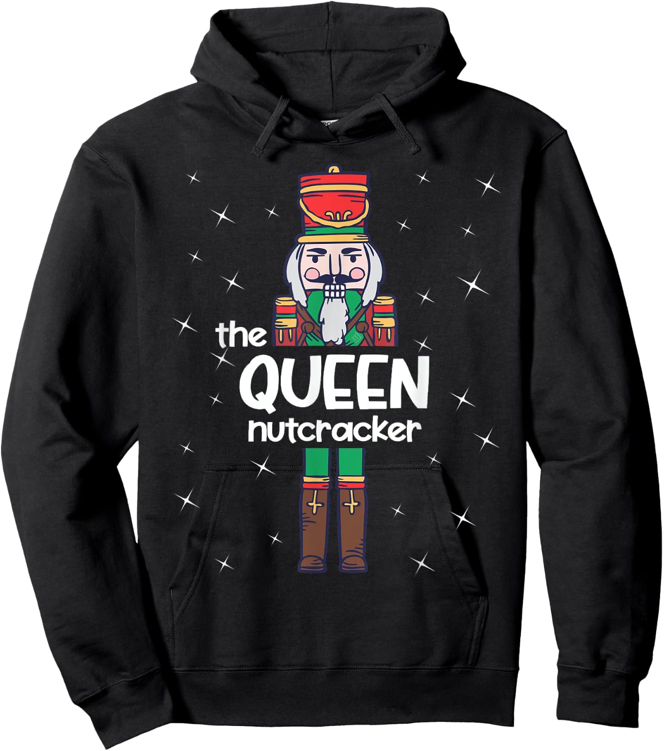 Queen Nutcracker Family Matching Funny Pajama Hoodie - Hoodie | Black