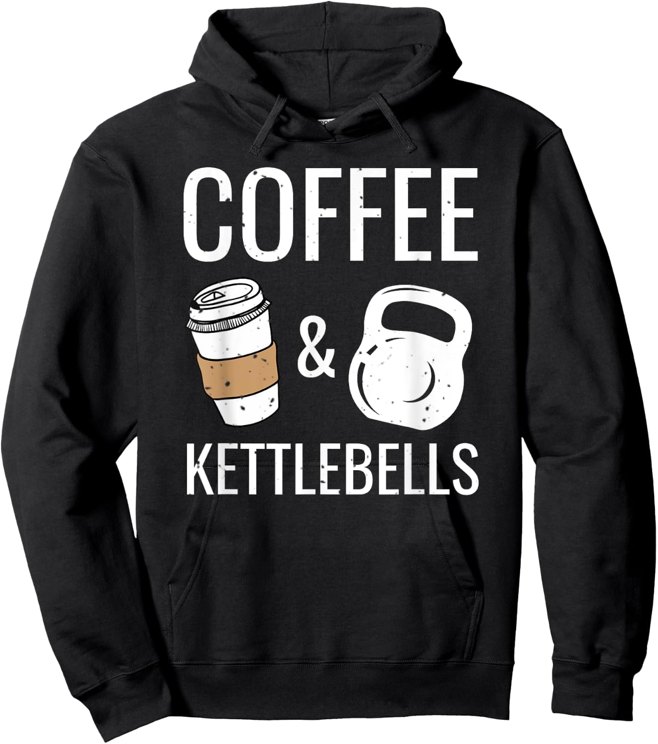 Kettlebells & Coffee Funny HIIT Fitness Workout Gym Hoodie - Hoodie | Black