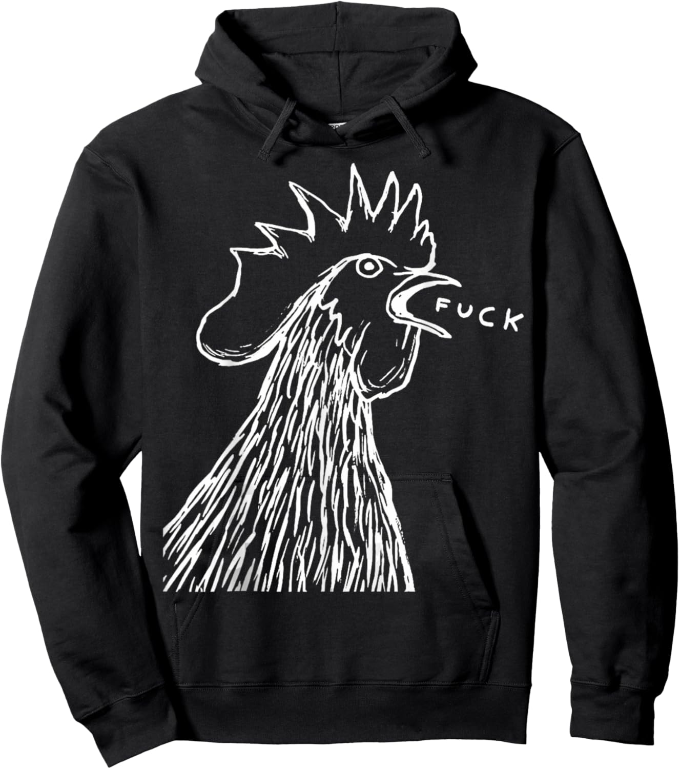 Funny Chicken Rooster Saying FUCK Hoodie - Hoodie | Black