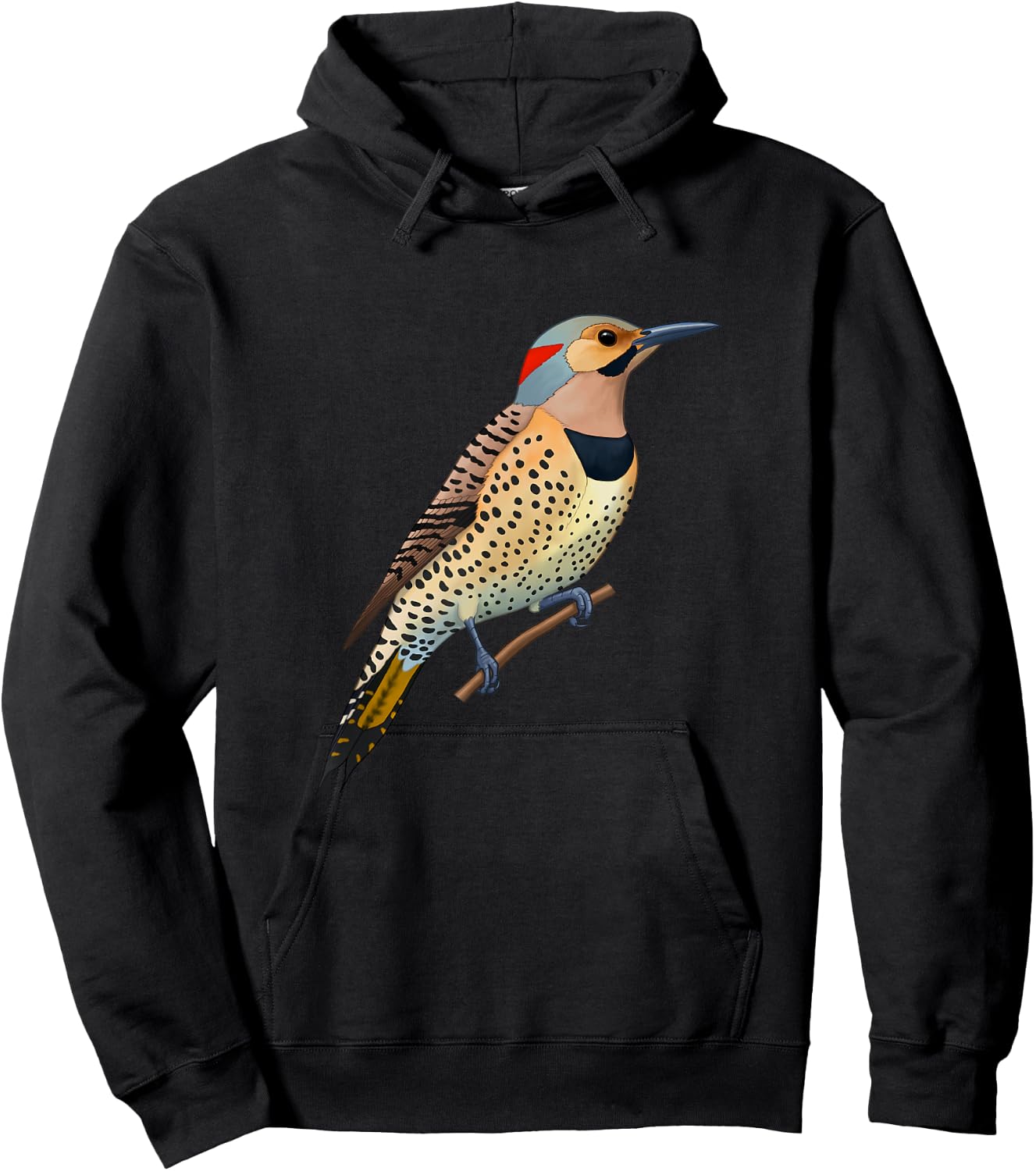 Yellow Shafted Northern Flicker Woodpecker Bird Lover Gift Hoodie - Hoodie | Black