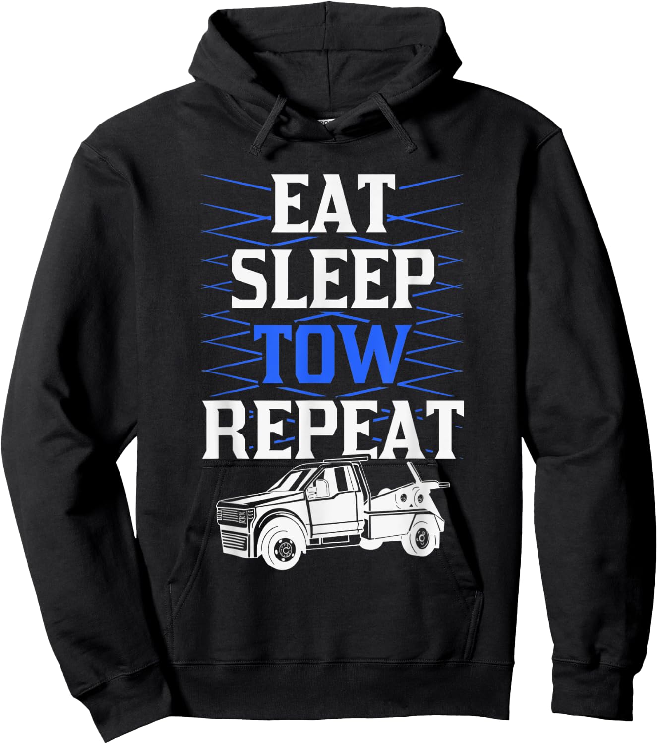 Eat Sleep Tow Repeat Tow Truck Driver Hoodie - Hoodie | Black