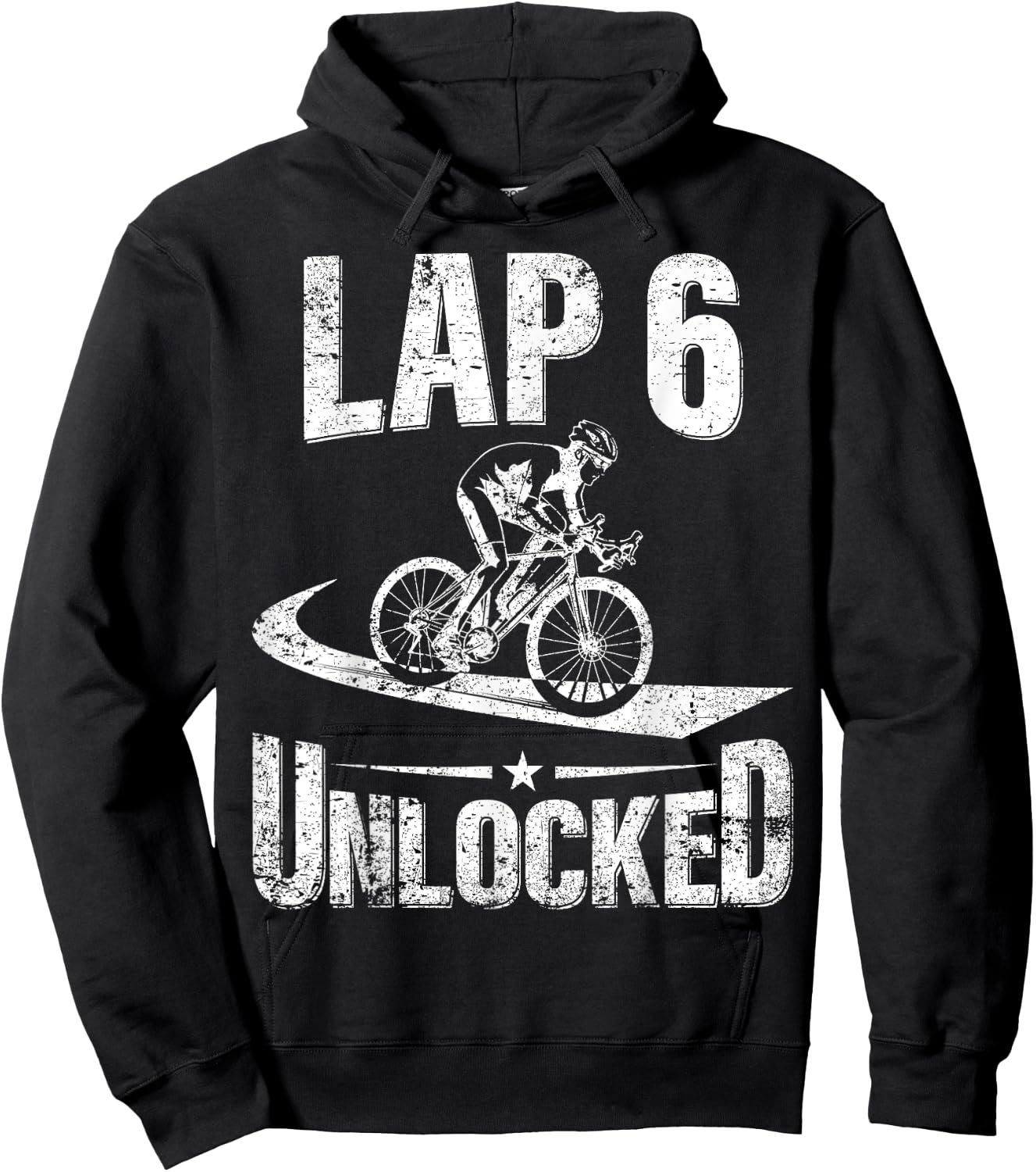 6th Birthday Party Lap 6 Unlocked 6 Year Old Cyclist Bike Hoodie - Hoodie | Black