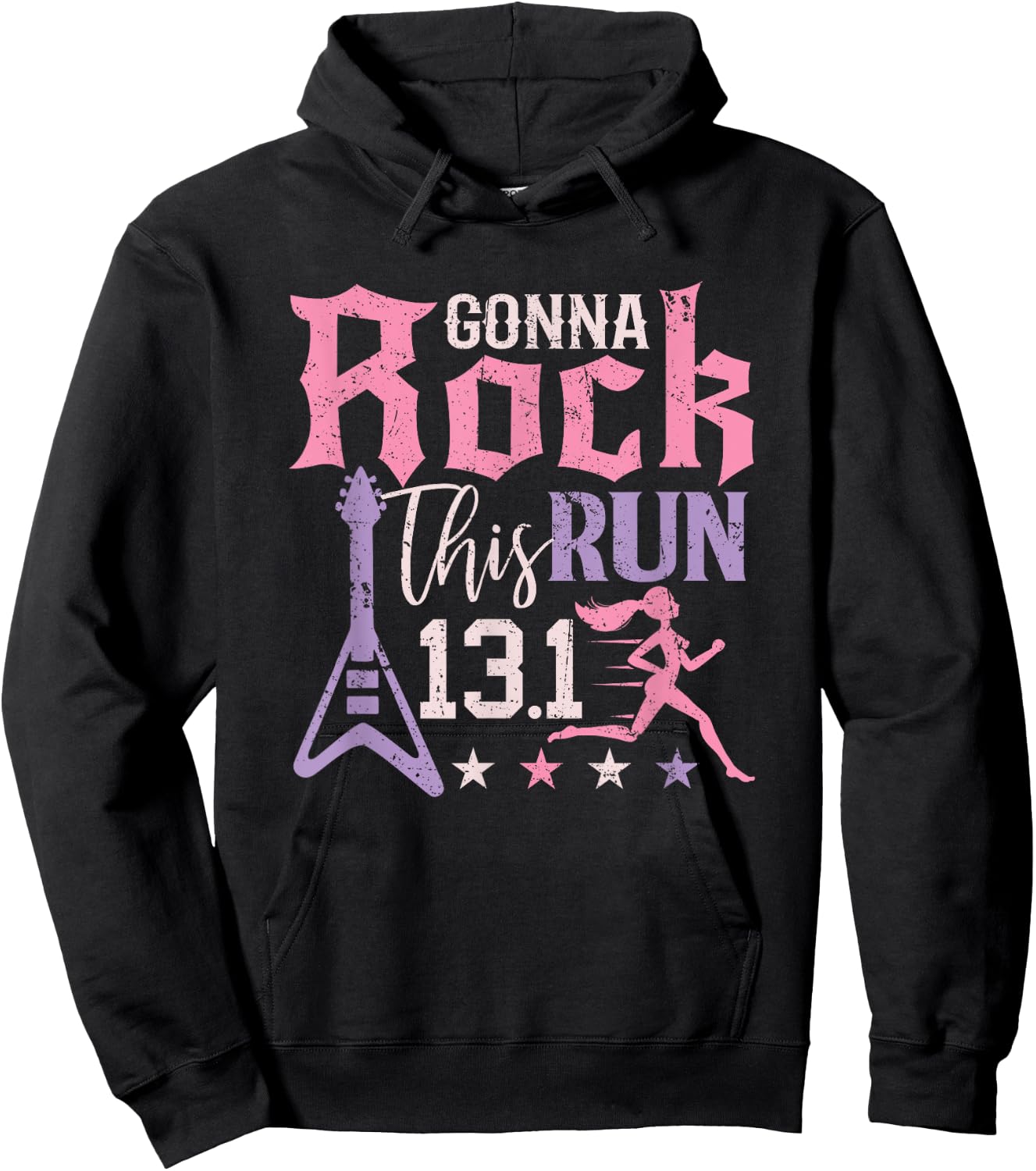 13.1 Half Marathon Shirt Women Runner Rock Running Athlete Hoodie - Hoodie | Black