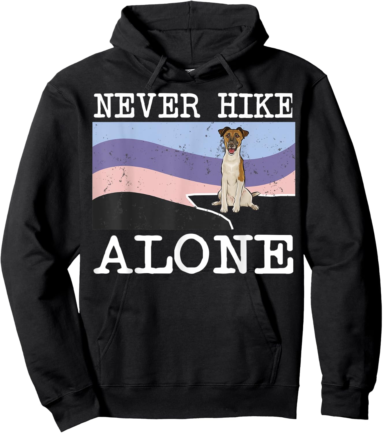 Never Hike Alone Smooth Fox Terrier Dog Hiking Men Women Kids Hoodie - Hoodie | Black