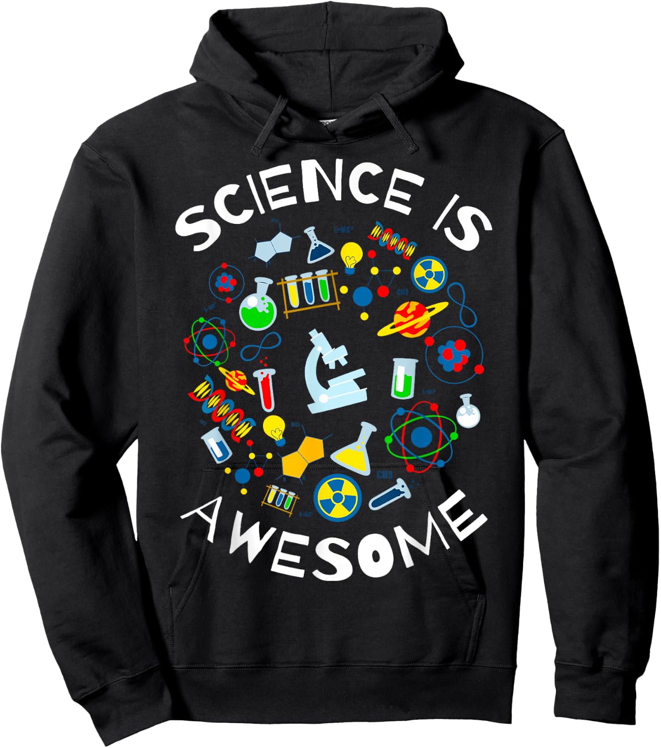Science is Awesome Funny Geek Nerd Gift Teacher STEM Women Kids Hoodie - Hoodie | Black