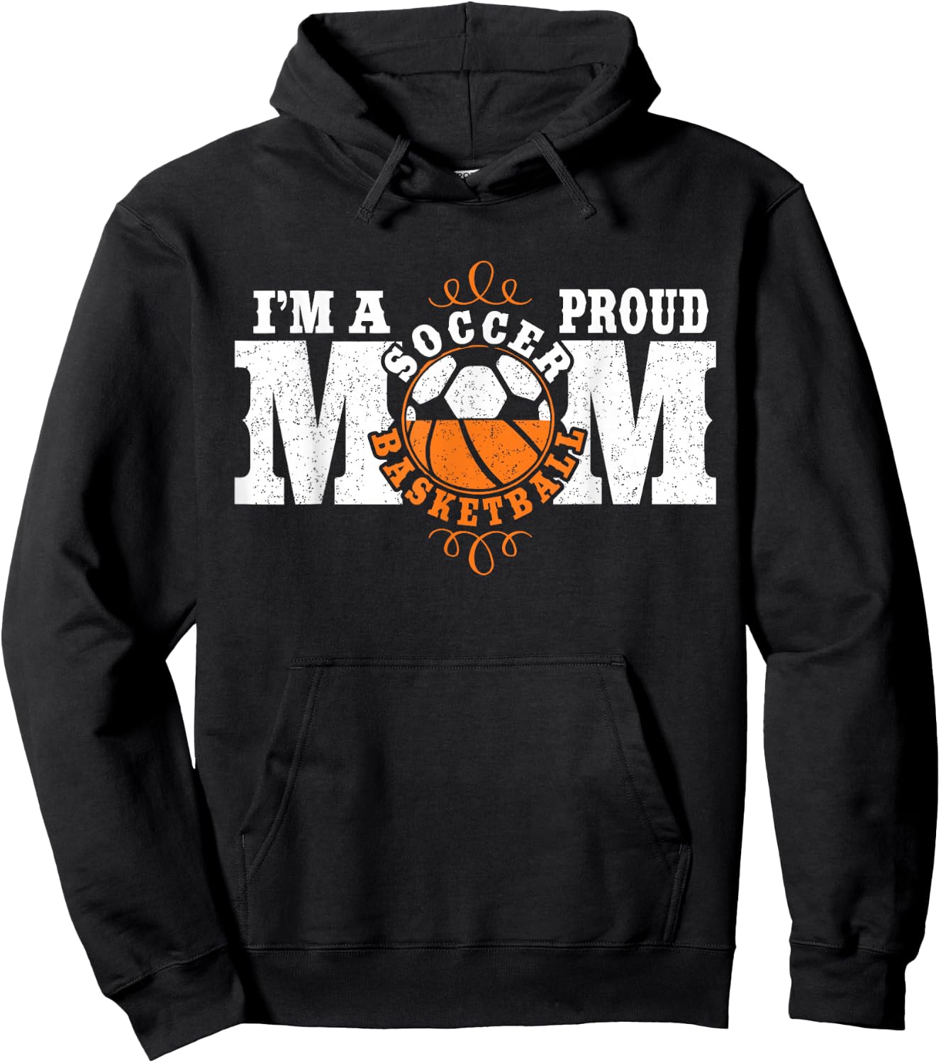I'm a Proud Basketball Soccer Mom - Combined Sports Hoodie - Hoodie | Black