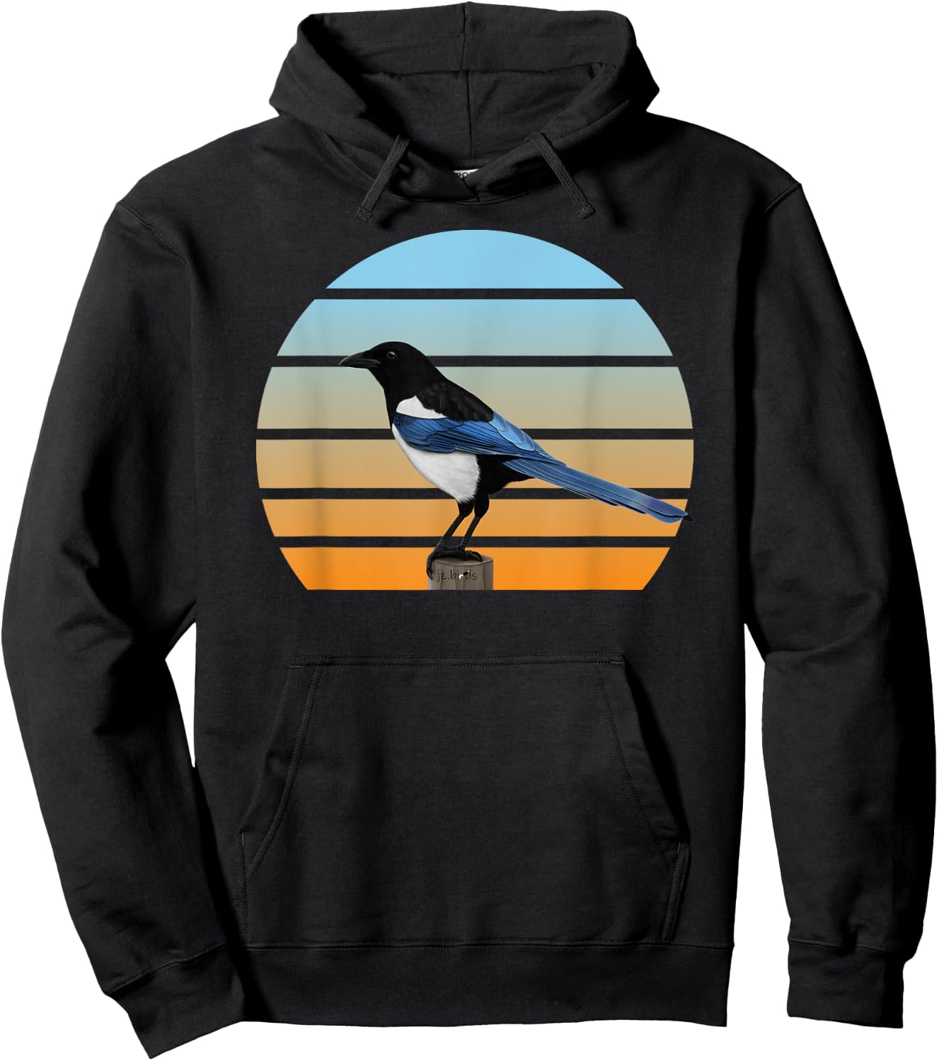 Magpie Bird Birdlover Birdwatcher Animal Biologist Birder Hoodie - Hoodie | Black