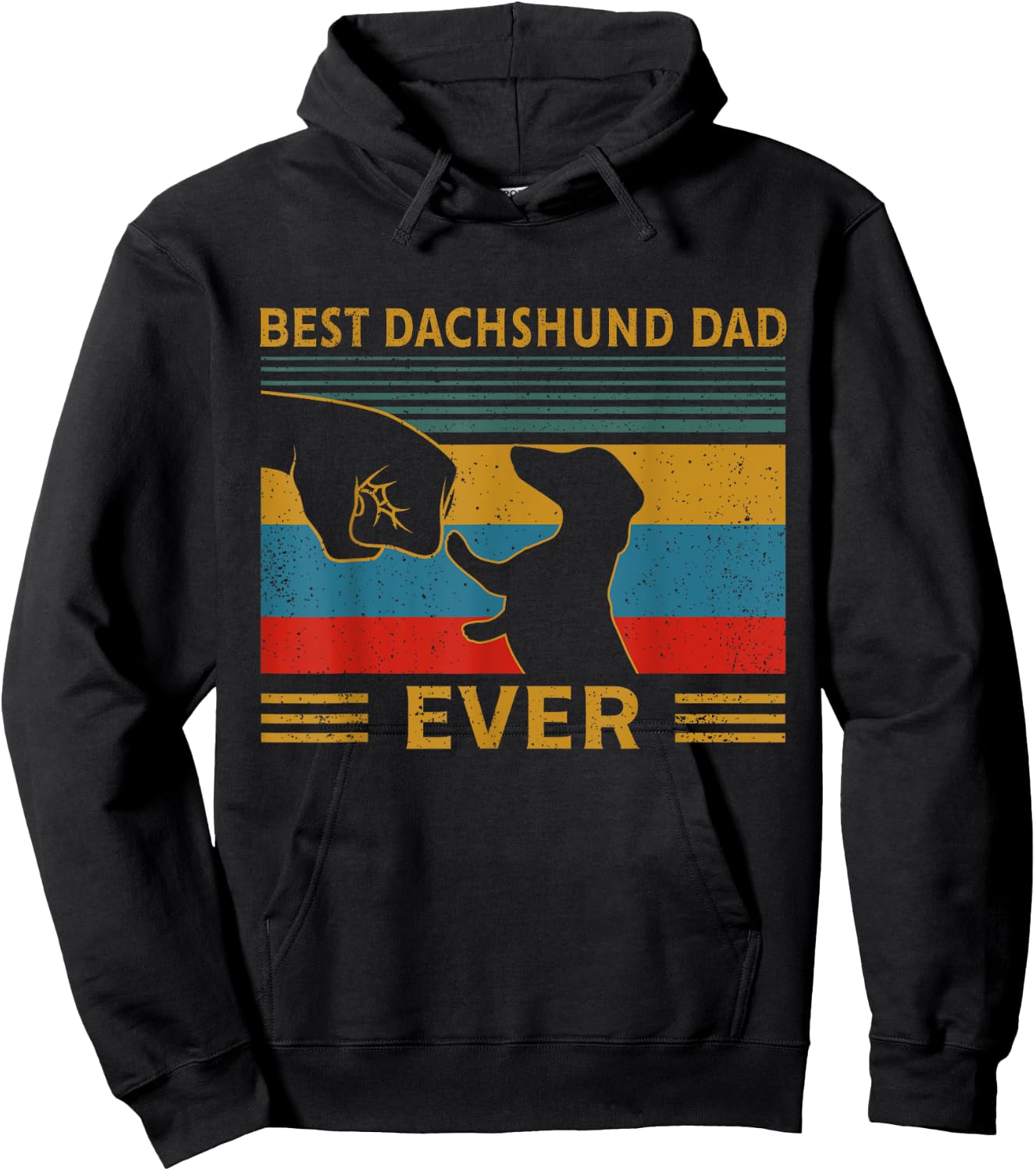 Best Dachshund Dad Ever Funny Weiner Dog Men Gifts Hoodie - Hoodie | Black