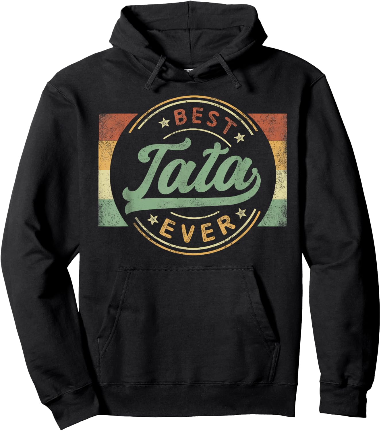 Best Tata Ever Emblem Father's Day Tata Gifts Grandpa Hoodie - Hoodie | Black