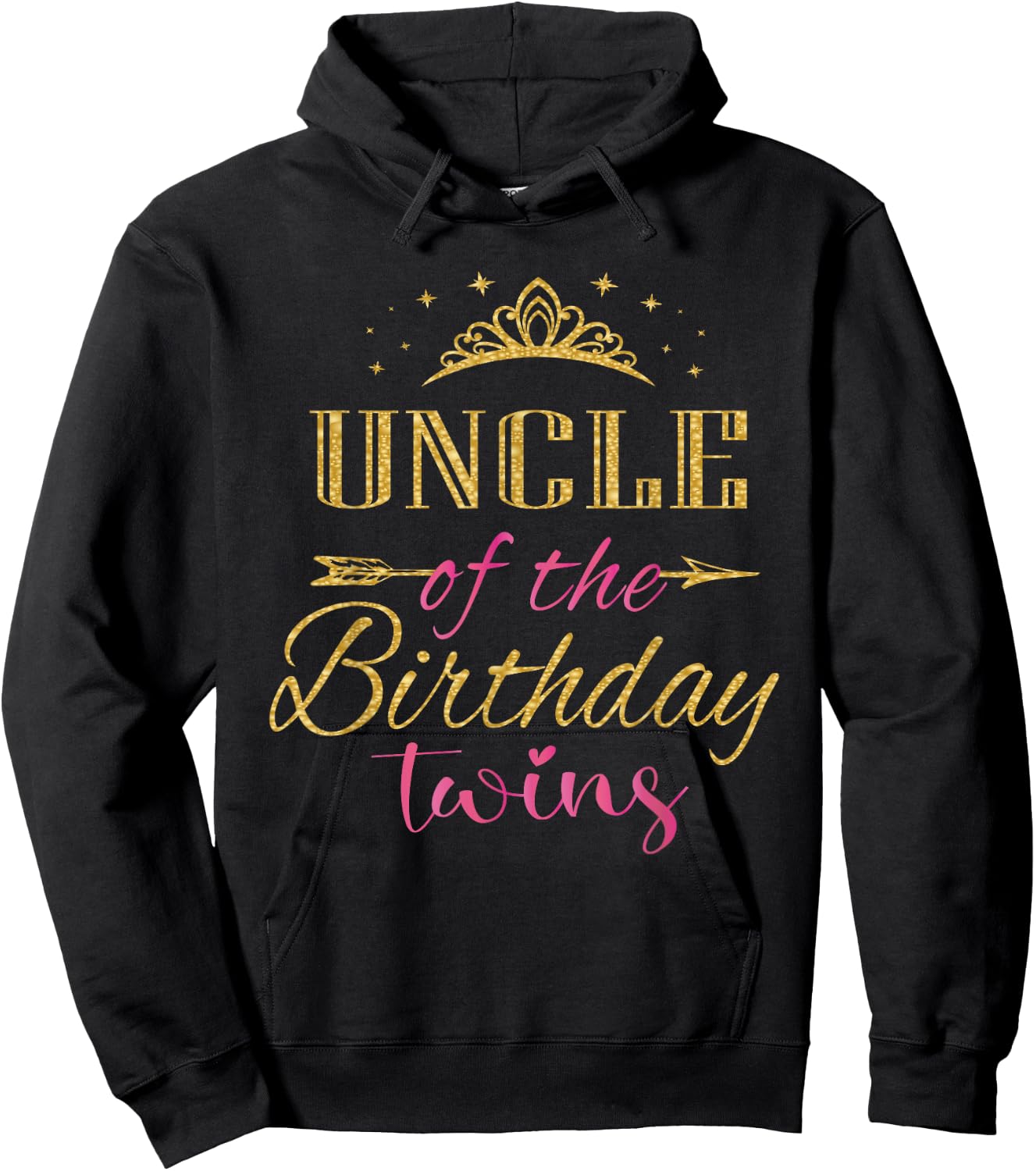 Uncle Of The Birthday Twins Kids Party Hoodie - Hoodie | Black