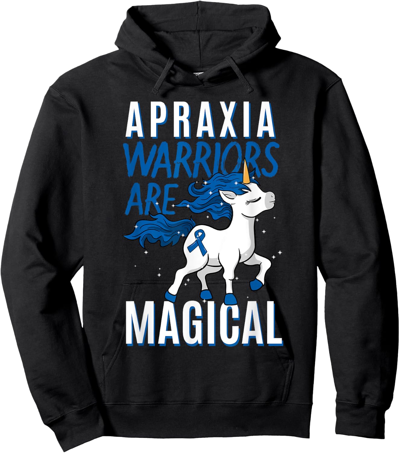 Apraxia Awareness Supporter Limb-Kinetic Fighter Unicorn Hoodie - Hoodie | Black