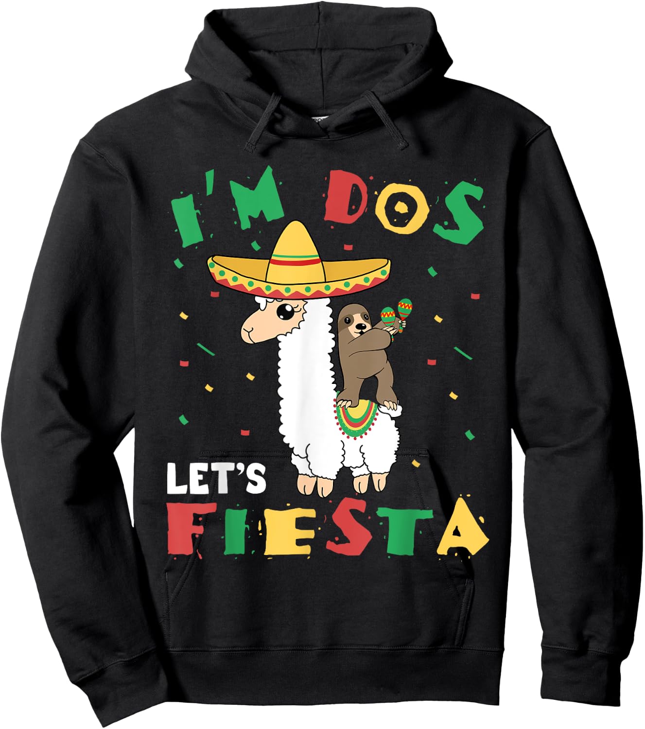 I'm Dos Let's Fiesta 2nd Birthday 2 Year Old Taco Twosday Hoodie - Hoodie | Black