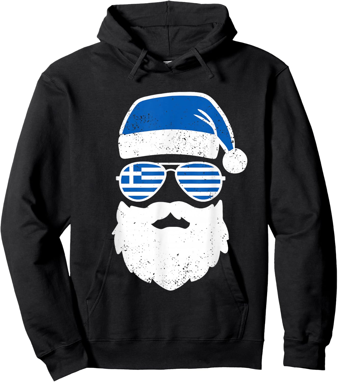 Greek Orthodox Christmas Santa Claus Greece Flag Greek Hoodie - Hoodie | Black