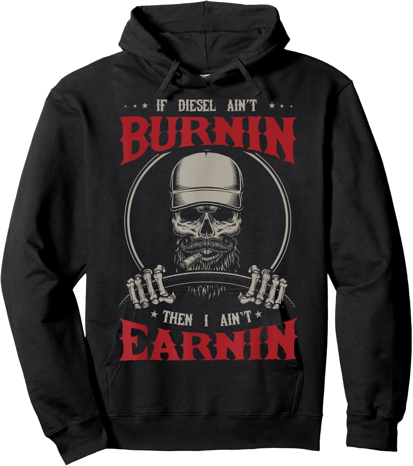 Funny Diesel Trucker Big Rig Semi-Trailer Beard Truck Driver Hoodie - Hoodie | Black