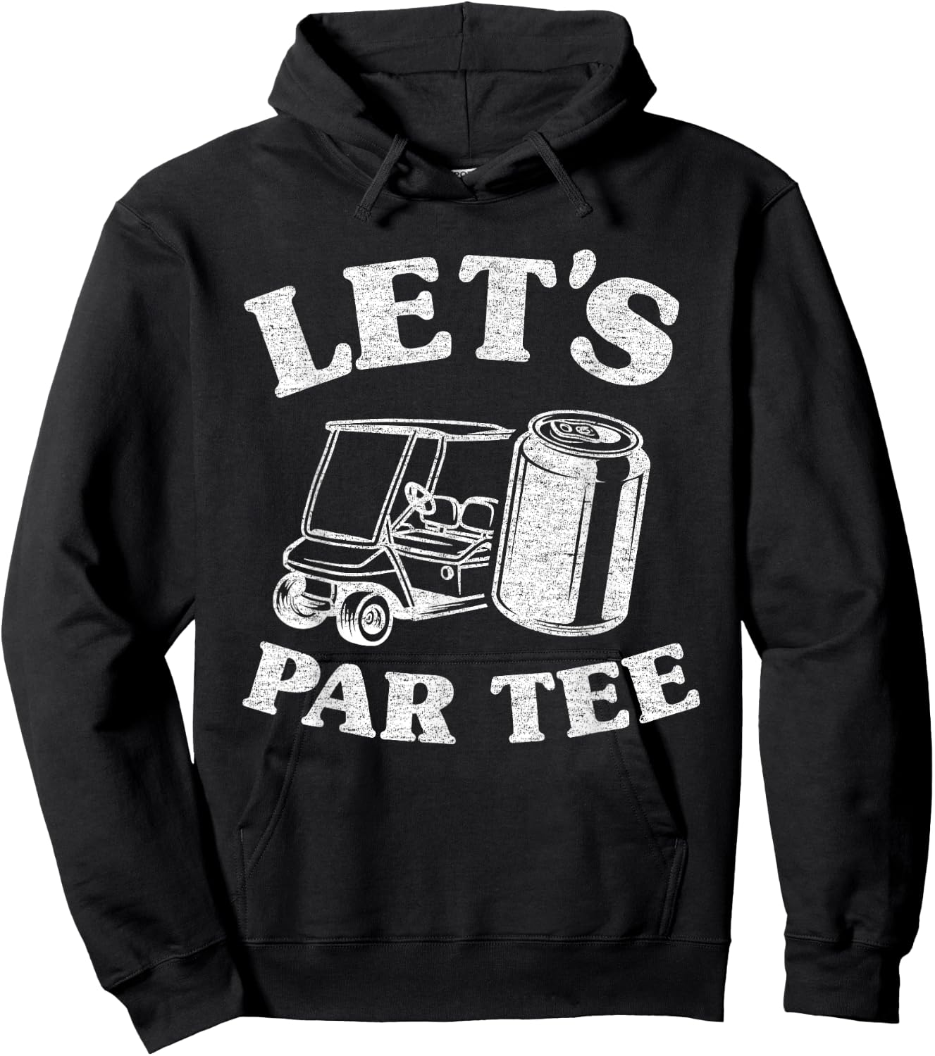 Let's Par Beer Cart Golf Cart Golfers Dad Funny Golfing Hoodie - Hoodie | Black