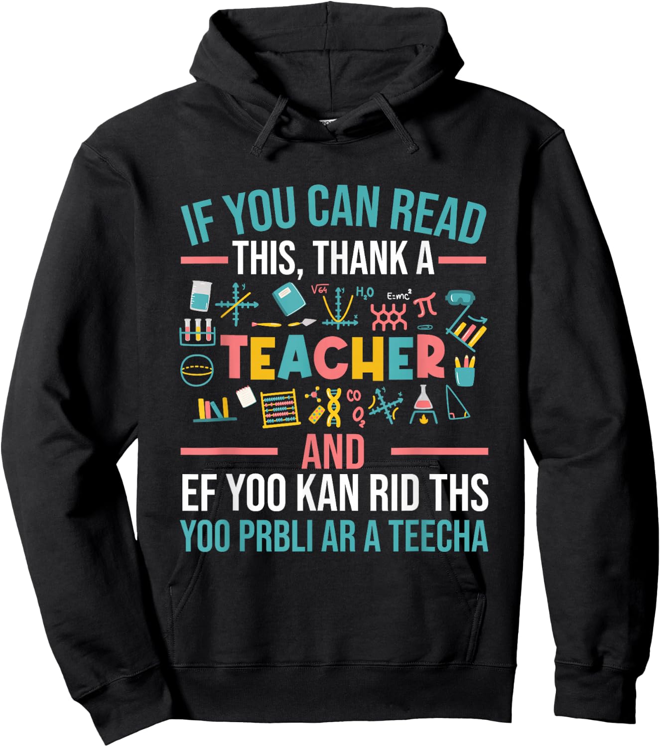 If You Can Read This Thank A Teacher - Funny Teacher Small Hoodie - Hoodie | Black