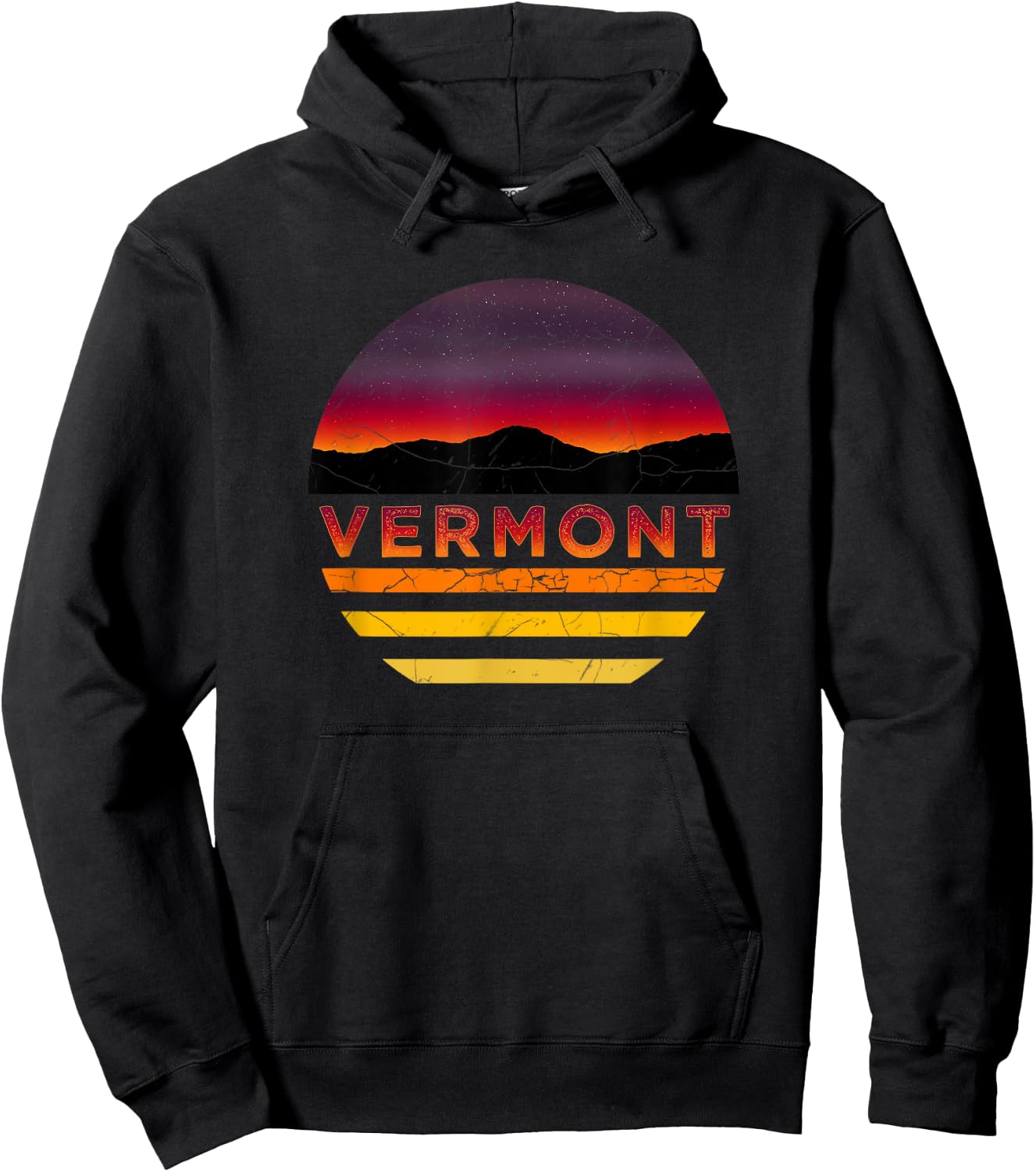 Retro Vintage Vermont Vacation Souvenir Hoodie - Hoodie | Black