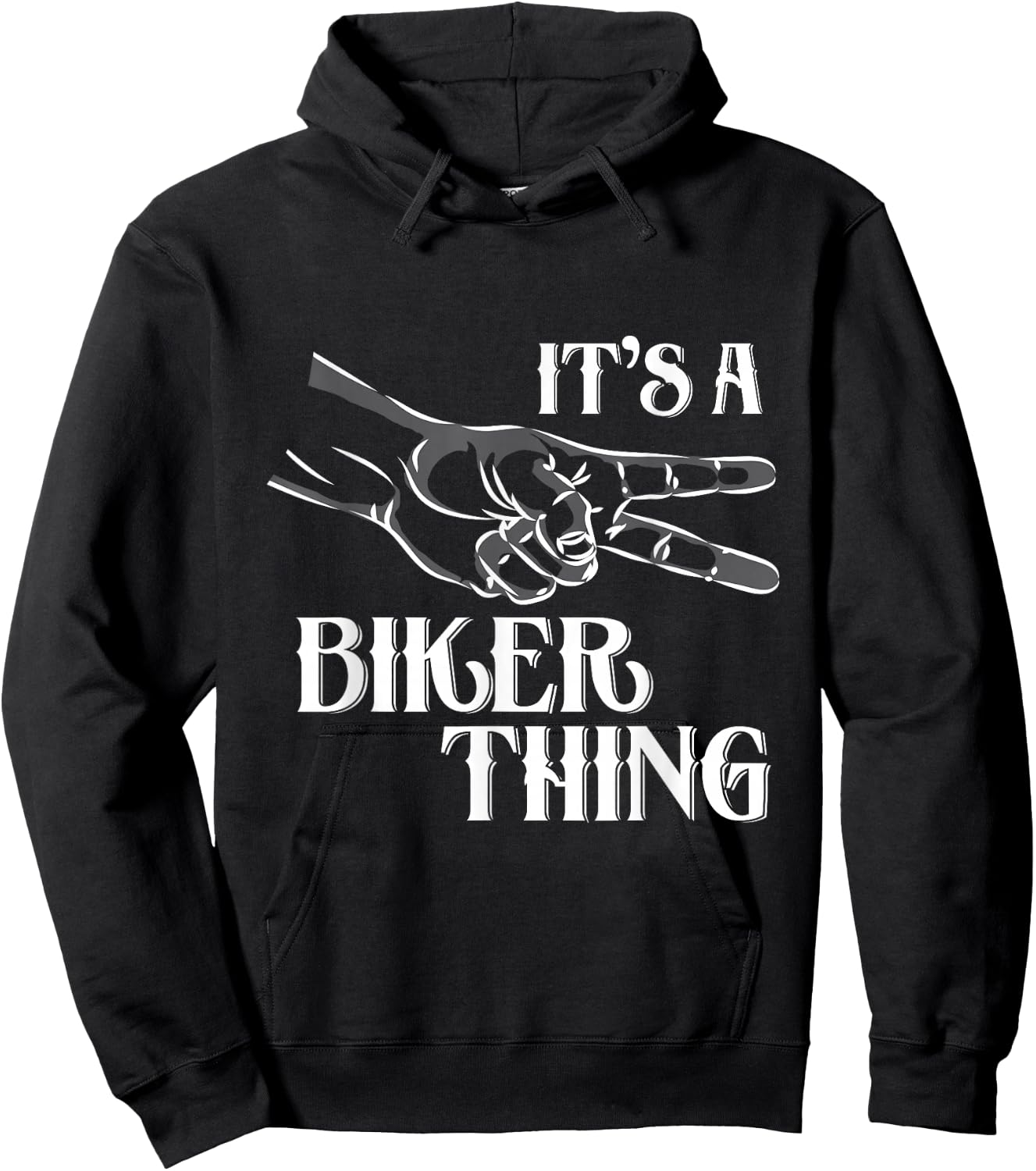 2 finger Biker wave - motorcycle Hoodie - Hoodie | Black