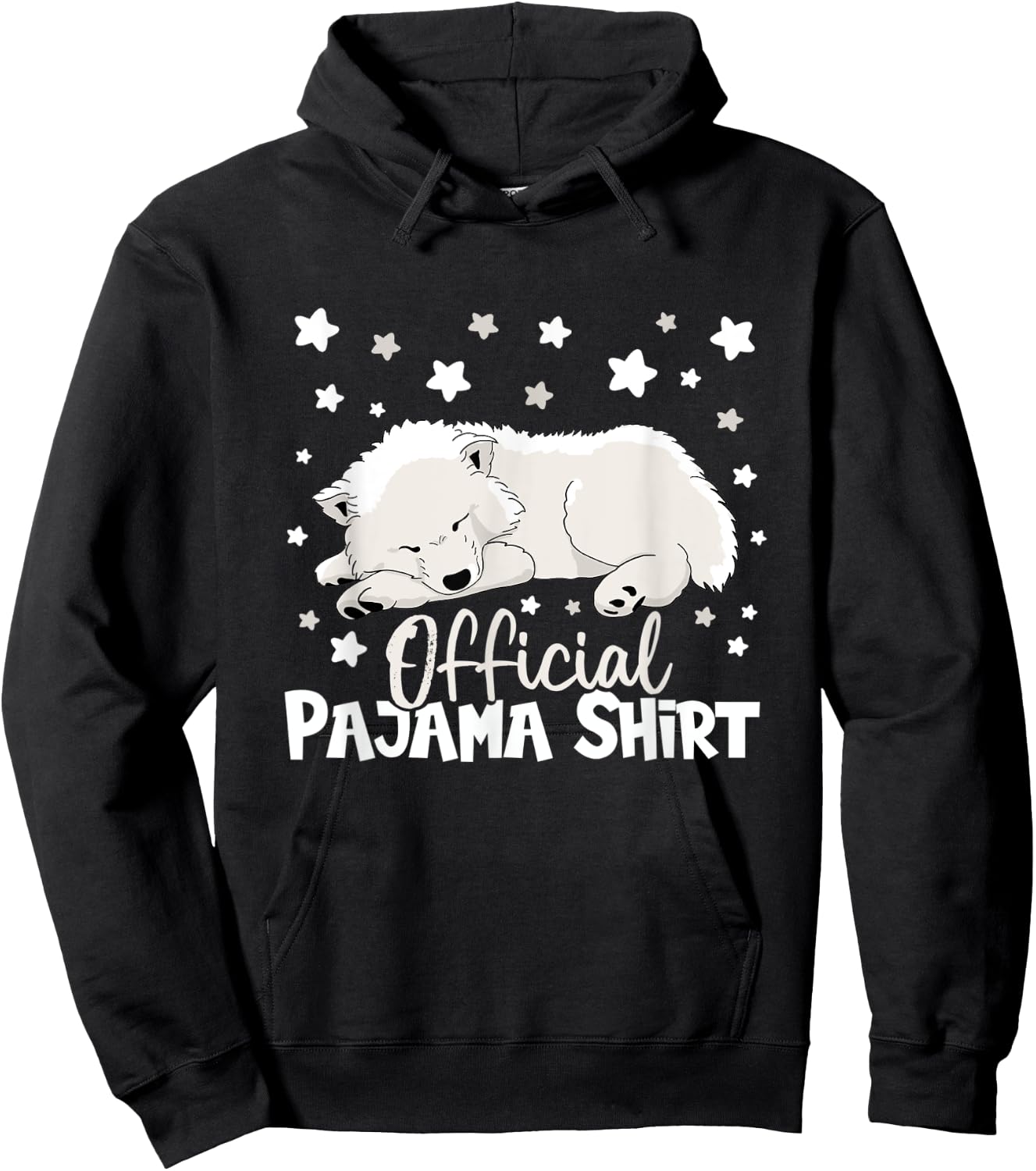 Official pajama napping shirt Samoyed dog pajamas Men Women Kids Hoodie - Hoodie | Black