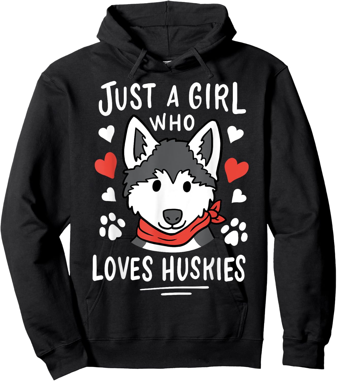 Just a Girl Who Loves Huskies Husky Dog Lover Hoodie - Hoodie | Black